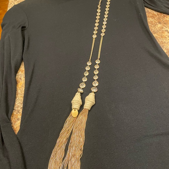 Henri Bendel gold and crystal necklace - Picture 3 of 8